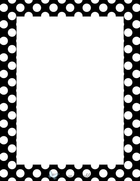 Printable Polka Dot Border